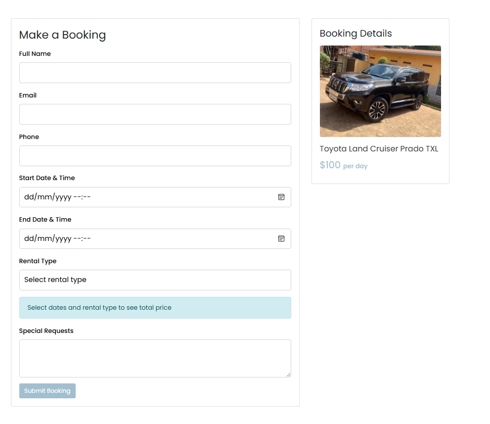 Rwanda K-Mountain: End-to-End Digital Platform for Car Rental & Tours