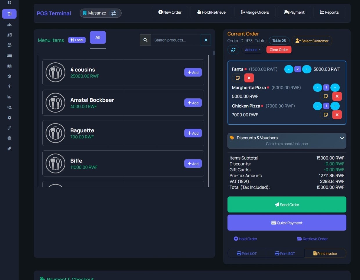Ganza POS: Integrated Hospitality & Retail Management System